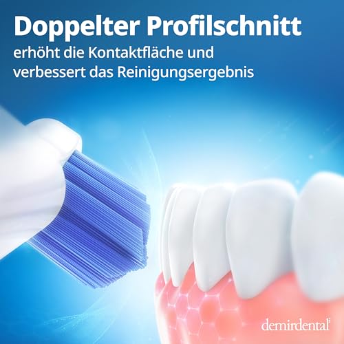 8er demirdental Aufsätze passend für Philips Sonicare Ersatzbürsten ProResults Medium Bürstenköpfe, für täglich präzise Zahnreinigung, HX6018 – Bild 3