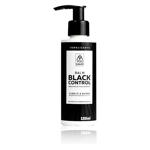 Balm redutor de fios brancos Black Control | Cabelo e Barba | escurece de forma gradual | Redutor de Grisalhos | You Man