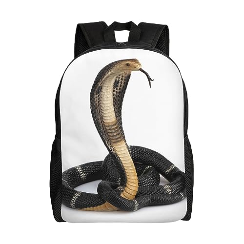 PEIXEN Cobra Snake Backpack Shoulder Bag Lightweight Laptop Bag Large Capacity Travel Bag Casual Daypack For Women Men