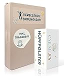 CALLMEJOY® Hüpfpolster für Kinder – Sichere Hüpfmatratze & Oeko-TEX zertifiziertes Hüpfkissen | Made in EU, waschbar & Anti-Rutsch | Freude für Kinder & Entspannung für Eltern - 100x75x18 cm (Cream)