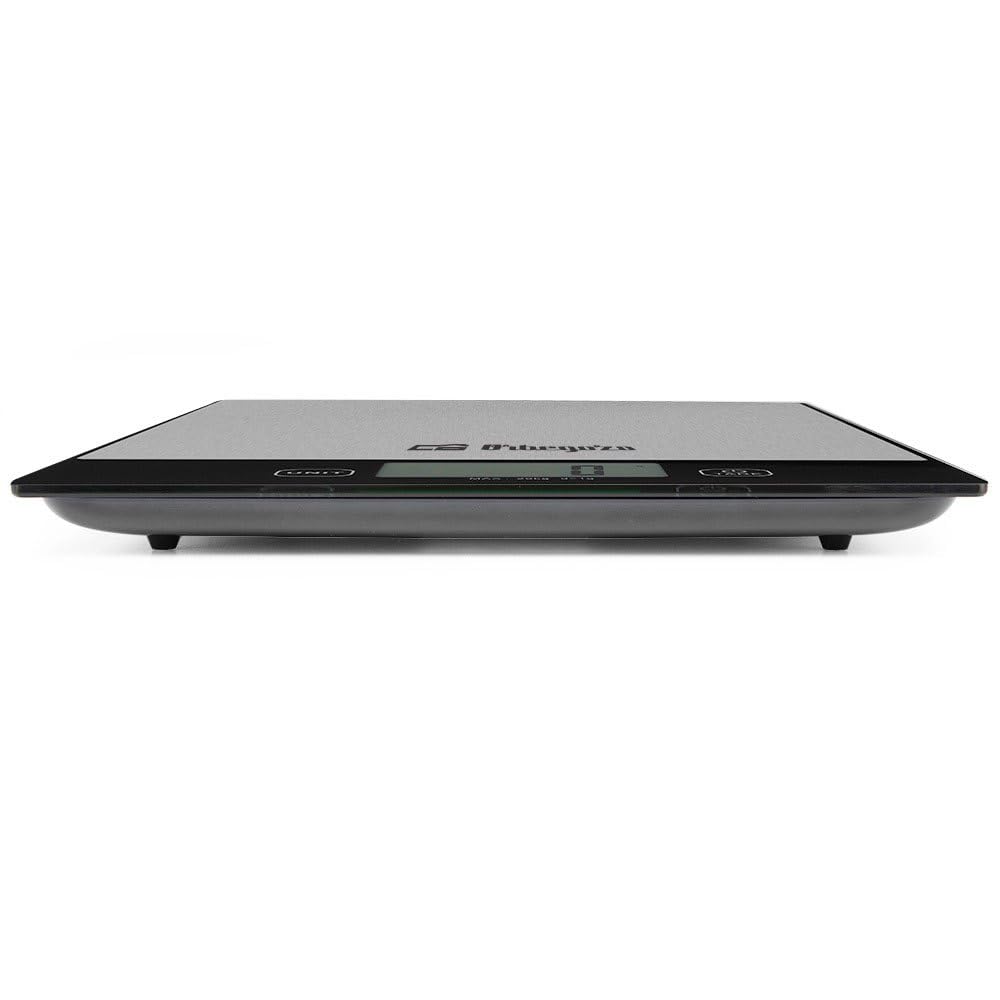 Orbegozo PC 2026 - Báscula de cocina, control táctil, pantalla LCD, función auto-tara, desconexión automática, superficie anti huellas, 20 kg máx