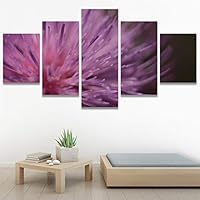 SIGNWIN 5 Panel Canvas Wall Art Botanical Chic Closeup Expressive Multicolor Photography Realism Ultra for Home Decorations Ready to Hang - 60