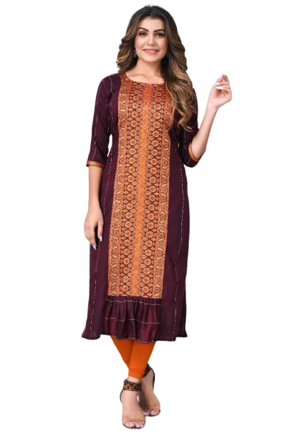 ZAPDA CREATION Women's Digital Printed American Crepe Kurti