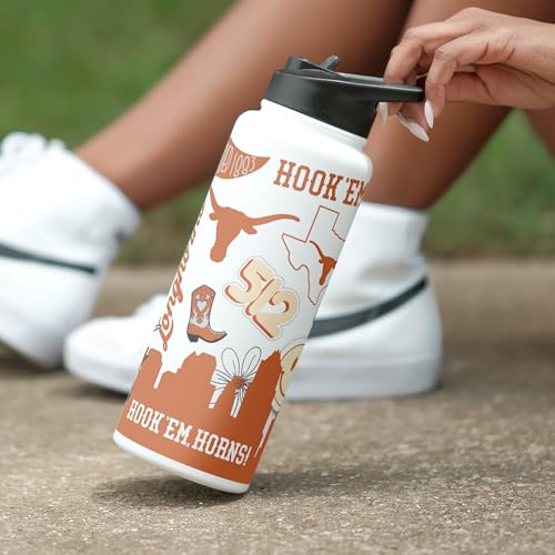 Image of Logo Brands NCAA Native 34 oz Quencher Water Bottle - | Local Icons Design | Double-Wall Insulated| Leak-Proof Lid & Built-In Straw