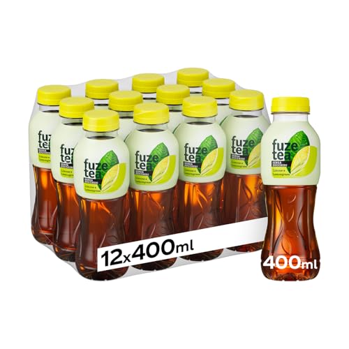 Fuze Tea, Bevanda Rinfrescante Analcolica di Té al Gusto Limone e Citronella, Senza Zuccheri - 1 Confezione da 12 Bottiglie da 400 ml