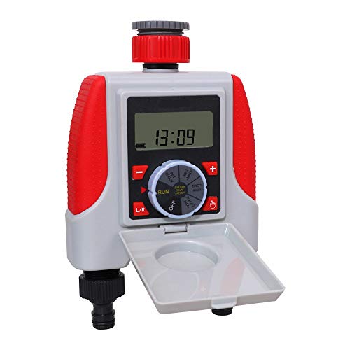 GTFHUH Dual 2-Outlet Automatic Watering Timer Digital Electronic Solenoid Valve Sprinkler Timer Waterproof Controller System