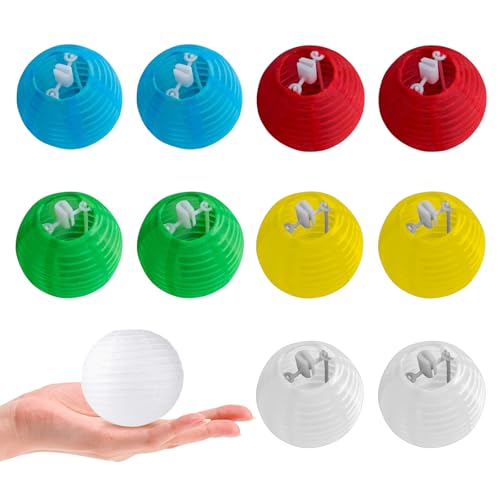 pclapora 10 Pièce Lanterne, Mini Lanternes Rondes, Lanterne en Tissu Coloré, Suspension Colorés Lanternes Chinoise pour Noël, Mariages, Anniversaires,...