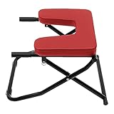 YIYIBYUS Foldable Yoga Inversion Chair with Anti-Slip Handles, 330 lbs Capacity Headstand Bench for Home Gym, Portable Fitness Stool for Shoulder Stands, Back Stretching & Balance Training (Red)