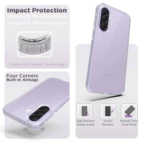 Image of RIGGEAR Shockproof Clear Hybrid Armor Back Cover Case Compatible with Samsung Galaxy A37 5G (Transparent PC and TPU Bumper)
