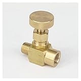 HLY Trading 1/4 Zoll NPT-Stecker auf Buchse Messing Nadelventil Flow Control 1000 PSI WOG Plumbing Propan-Lehre