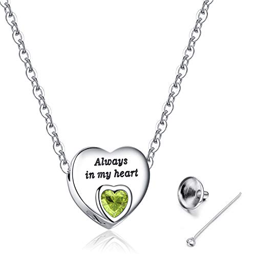 Design: collana con urna cremazione a cuore con catena in acciaio inox 316L, lunghezza: 50 cm + 5 cm. Dimensioni ciondolo: 13 mm x 13 mm. Peso: 15 g.