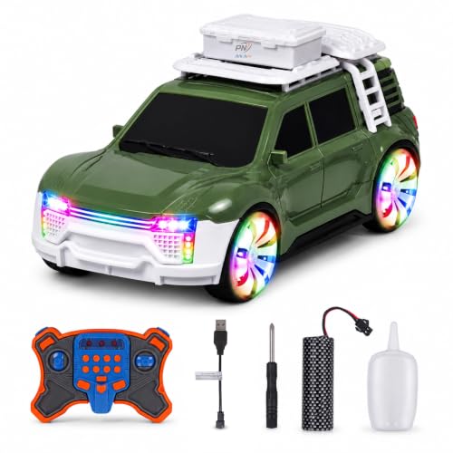 Image of 2.4GHz RC Adventure SUV Car for Kids | RC Stunt Car with Mist Spray, LED Lights, Music & Sound | 360 Drift, Flashing Wheels | Battery Operated Toy Car Gift for Boys & Girls (Assorted Colour)