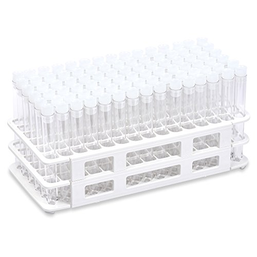 Kit, with White Plastic Well Rack, 90 Each 13x100mm Plastic PS Tubes
