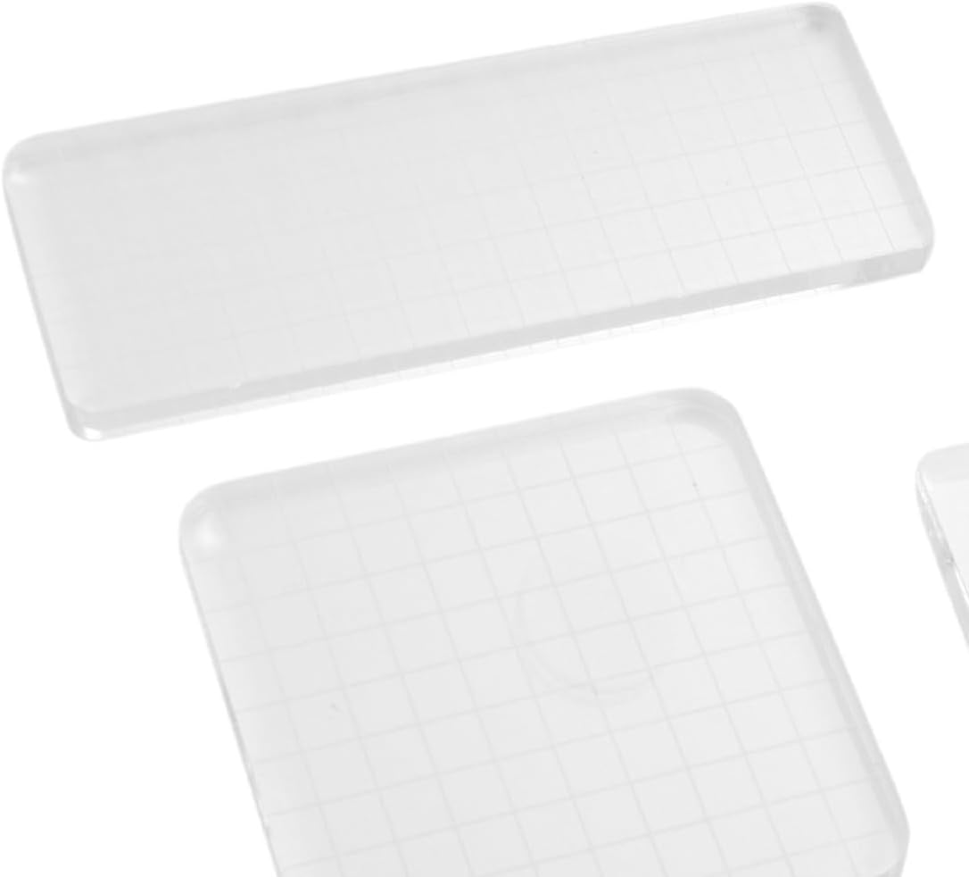 5pcs Acrylic Stamp Block Set with Grid Lines, Alignment Tool