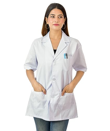 Image of Presents Unisex Cotton Half Sleeves Doctor Coat With Three Pockets (Pack Of 1)