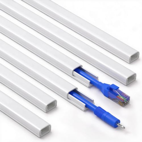 ZhiYo 85" Cord Cover for 1 Wire, Mini White Cord Hider Wall, 0.5"W x 0.3"H