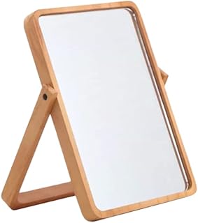 Wooden Foldable Makeup Mirror with Light for ...