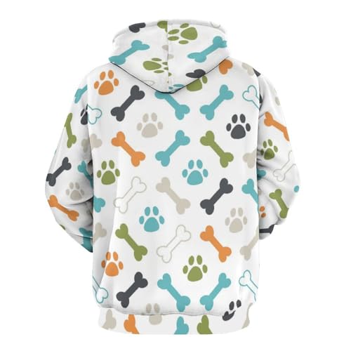Sweat à capuche patte d'os de chien pull unisexe taille S