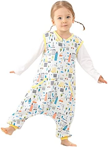 WONDAY Toddler Sleep Sacks, Sleeveless Sleep Sack with Legs 12M-5T