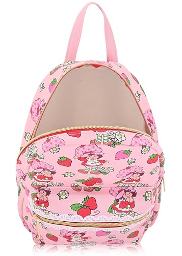 Image of Fast Forward Strawberry Shortcake Backpack for Women, Men, Unisex | Cute PU Leather 10 inch Mini Backpack Purse Shoulder Purse | Strawberry Shortcake Bag and Accessories