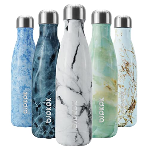 Image of BJPKPK Insulated Water Bottles 17oz Stainless Steel Sports Water Bottles Keep Cold for 24 Hours and Hot for 12 Hours,BPA Free,Marble Frozen