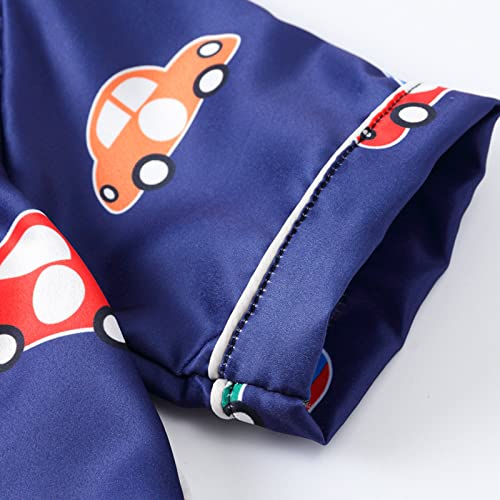 Toddler Short Sleeve Satin 𝐏a𝐣ama Set Cute Cartoon 𝐏ajamas for Boy Girls Button Down 𝗦ilk 𝐏ajamas and Shorts 𝐏𝗝s2