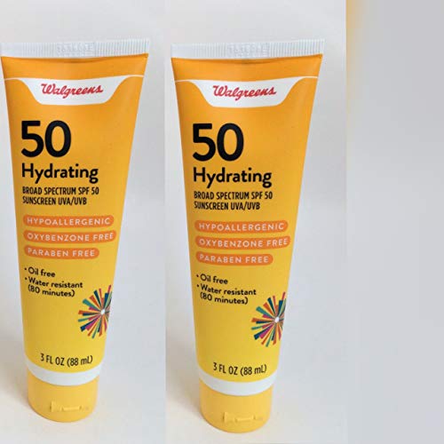 Walgreens Protector solar hipoalergénico SPF 50 UVAUVB, 3 onzas líquidas, sin aceite (paquete de 2)