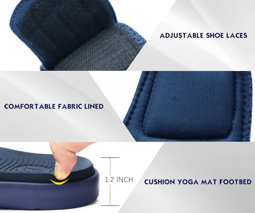 Image of ONCAI Mens Slide Sandals Open Toe Athletic Adjustable Straps Orthotic Plantar Fasciitis Sport Sandals with Soft Cushion Arch Support Footbed Size 7-13