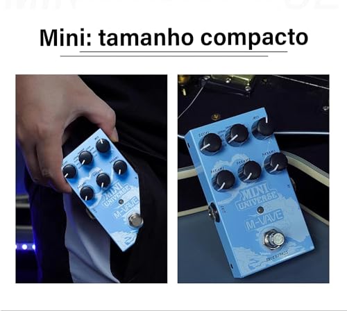 Pedal de efeitos de reverberação Mini Universe para guitarra elétrica, design True Bypass para guita