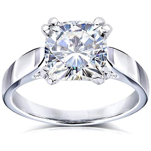 Kobelli Cushion-cut Moissanite Solitaire Engagement Ring 2 CTW 14k White Gold, Size 5.5 Cover