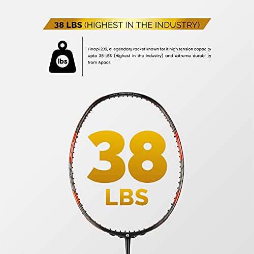 Image of Apacs Z-Ziggler (Unstrung, 38 LBS Max Tension) 6.4mm Slim Shaft | Made in Vietnam | 100% Japanese Graphite Badminton Racket with Free Full Cover | G2-4 1 /8 inches (Orange)