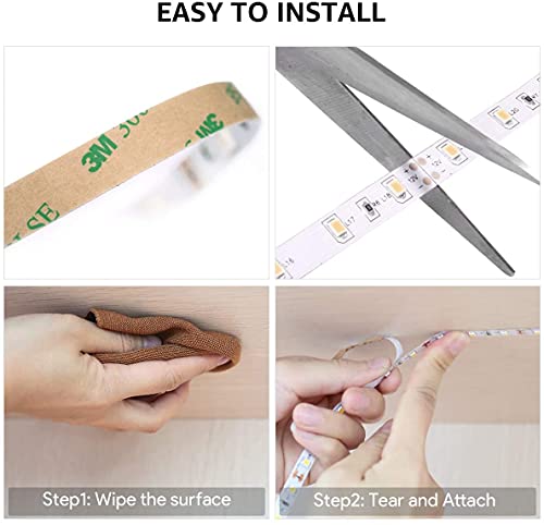 Le 12V Led Strip Light, Flexible, Smd 2835, 16.4Ft Tape Light For Home, Kitchen, Party, Christmas And More, Non-Waterproof, Daylight White(Not Include Power Adapter) #TOP6