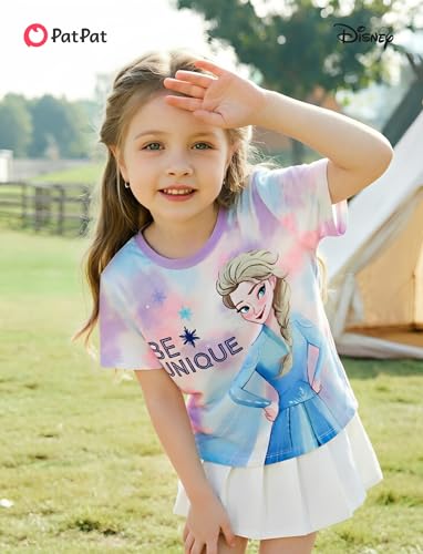 Image of Disney Princess Frozen Marvel Stitch Minnie Mickey Star Wars Girls /Boys Athletic Shirts UV Quick Dry Graphic T-Shirt 2-9 Year