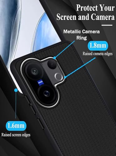 Image of Back Cover Case Compatible for Vivo X200 FE 5G (Textured Grip Design | Camera Protetion | Slim and Light Weight | Soft Touch and Feel | Black)