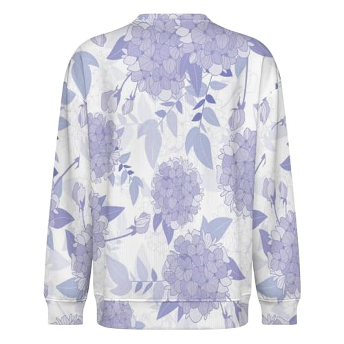 MoBlinko Mens Sweater Pink Hydrangea Flower Sweaters for Men Crew Neck Sweater for Men Lightweight Pullover3