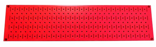 Wall Control Narrow Pegboard Rack 8in x 32in Red Metal Pegboard Runner Tool Board