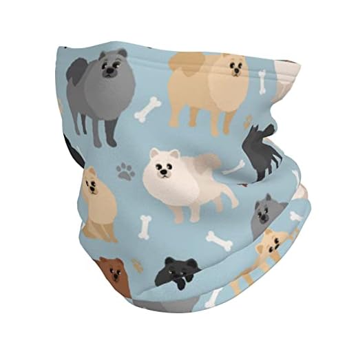 ANGYANG Huellas de Pomerania y huesos de perro, polaina para el cuello, forro polar de invierno, calentador de cuello, bandana transpirable, bufanda para el cuello, pasamontañas elástico suave Unisex