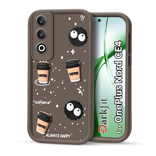 Image of Back Case Cover Compatible with OnePlus Nord CE 4 5G | Cute Fun Cartoon Ball 3D Coffee Silicone Case | Body Protection | Camera Protection | Shock Proof | Color Brown | Pack of 1