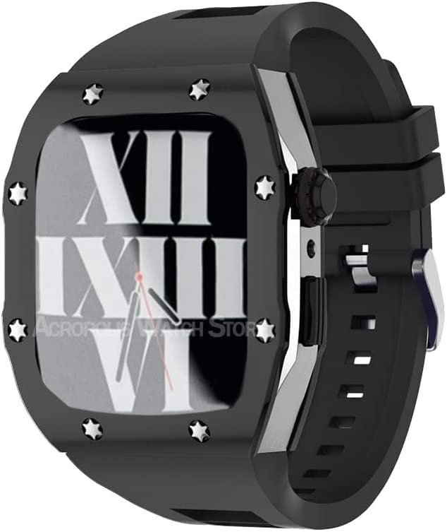 Coque acier inoxydable Apple Watch 45mm boîtier de luxe 8 7