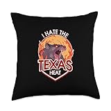 Weather Seasonal Styles Forecast Fashions Apparel I Hate The Texas Heat-Summer Hot Season Warmth Heatwave Throw Pillow, 18x18, Multicolor