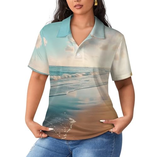 Polo Beach Sunset de mujer manga corta transpirable contra el calor
