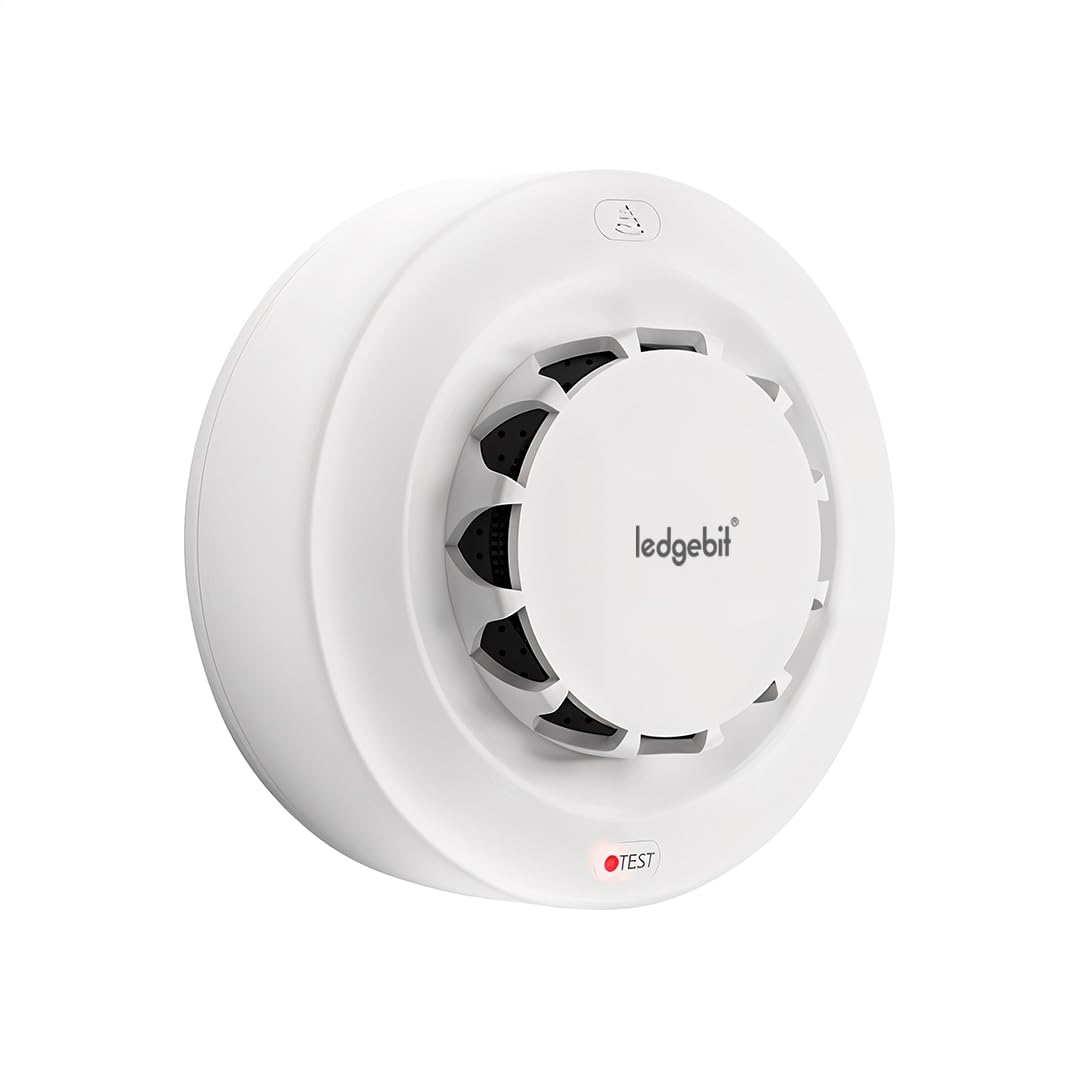 Ledgebit Smart Wi-Fi Smoke Detector | Smoke Alerts (Without Temperature & Humity Sensor) | Smart Life App Controlled | Battery Powered (Battery Not-Included)-image-1