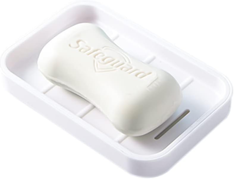 Square Soap Dish,Soap Holder,Plastic Draining Soap Dishes with Drainage