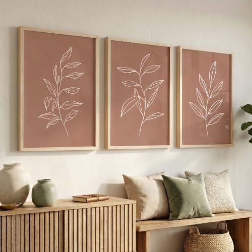 Image of kotart Aesthetic Botanical Art Home Decoration Painting | Floral Paintings With Frame For Living Room Bed Room Hotel Wall Decor Digital Reprint Set of 3 (20x30 Inch)