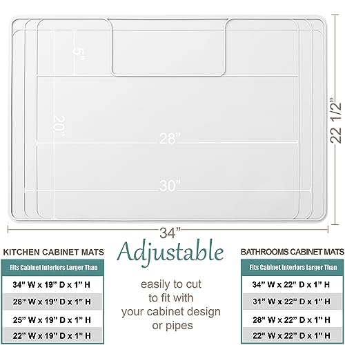 Image of The Original Under Sink Mat - Silicone Waterproof mat, Trimmable, Easy to Clean, Kitchen Cabinet Liner, Under Sink Protector mats, Drip Tray with Lip - 34 inch x 22 inch or Smaller