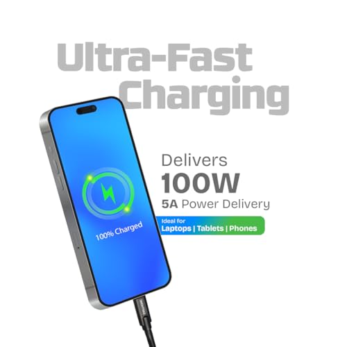 Image of USB C to USB C 240W Fast Charging Cable, USB 3.2 Gen 2 Type C Cable with 10Gbps Data Transfer & 4K Video Output, PD 3.1 Reversible Type C Charger Cable for Laptop, Smartphone & Tablet 1.5M