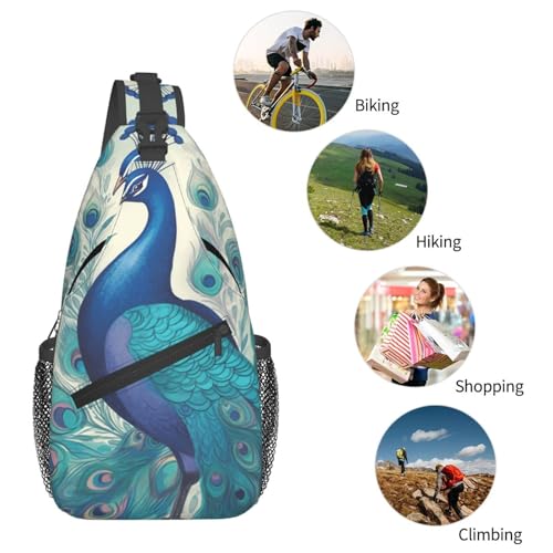 Bolso tipo sling unisex para pecho en poliéster negro miniatura 5