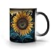 FZMVSQH Taza de café mágica con diseño de girasol Imagen de FZMVSQH Taza de café mágica con diseño de girasol
