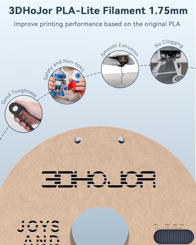 Image of 3DHoJor PLA Filament 1.75mm Grey,3D Printing Filament,1kg Cardboard Spool (2.2lbs), Fit Most FDM 3D Printer,Dimensional Accuracy + /- 0.03 mm,Odor Free, Clog Free, No Brittle Filaments