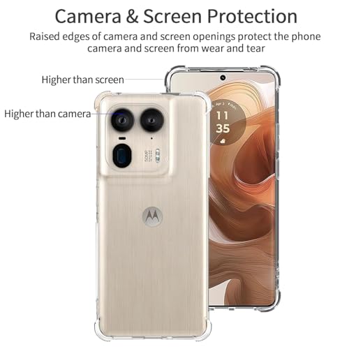 Image of Lustree Back Cover Transparent Case Compatible with Motorola Edge 50 Ultra | Clear + TPU Case with 4 Corner Air Cushion Protection & Camera Protection | Slim& Stylus Cover